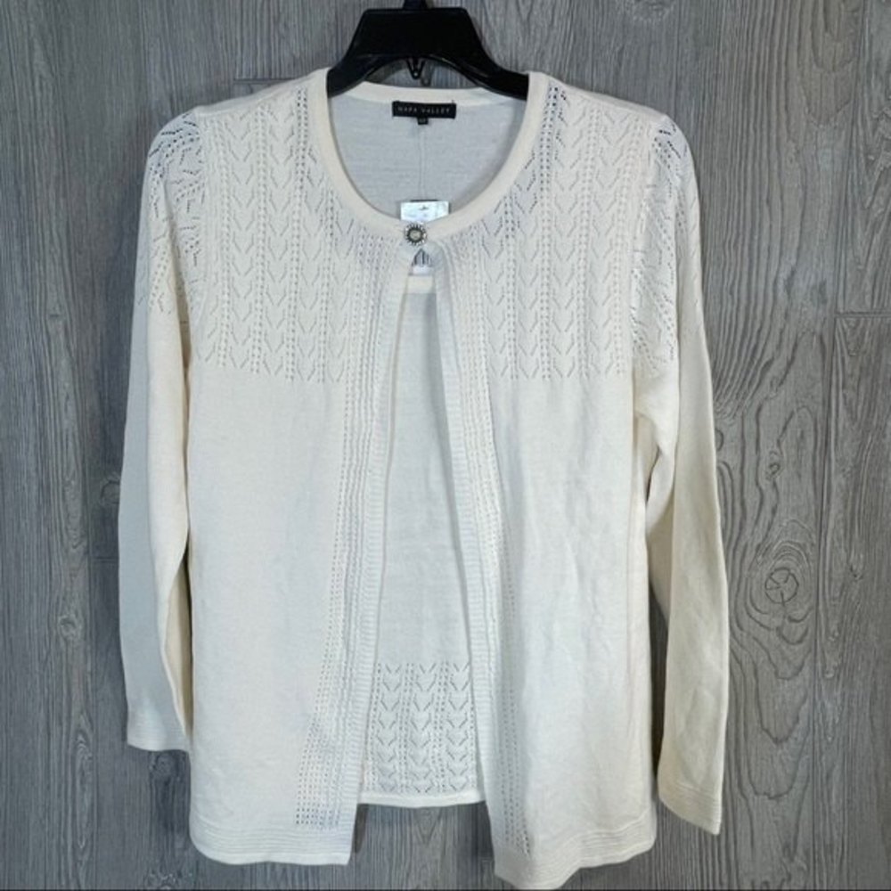 Napa Valley French Ivory One piece Sweater Size M NWT